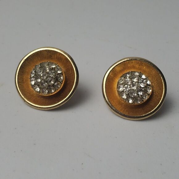 Vintage Faux Diamond Earrings 1980s - Picture 1 of 6